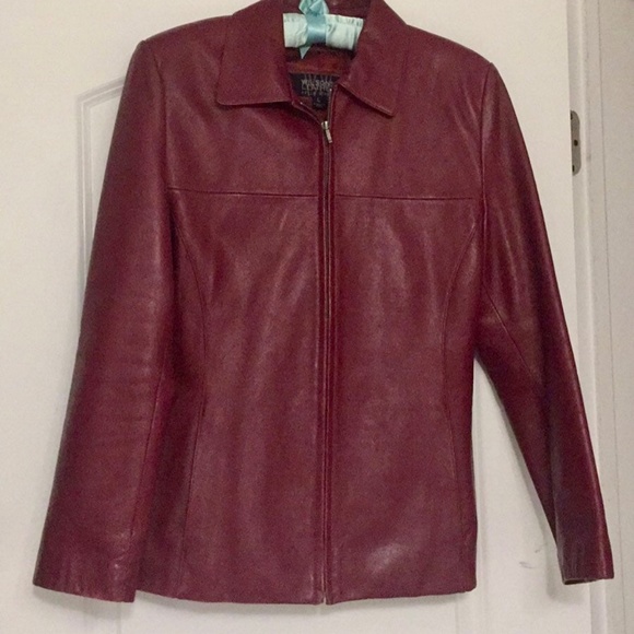 Wilsons Womans Leather Jacket & Focus Paris Leather Purse -Deep Red Set. EUC-GUC - Picture 3 of 12